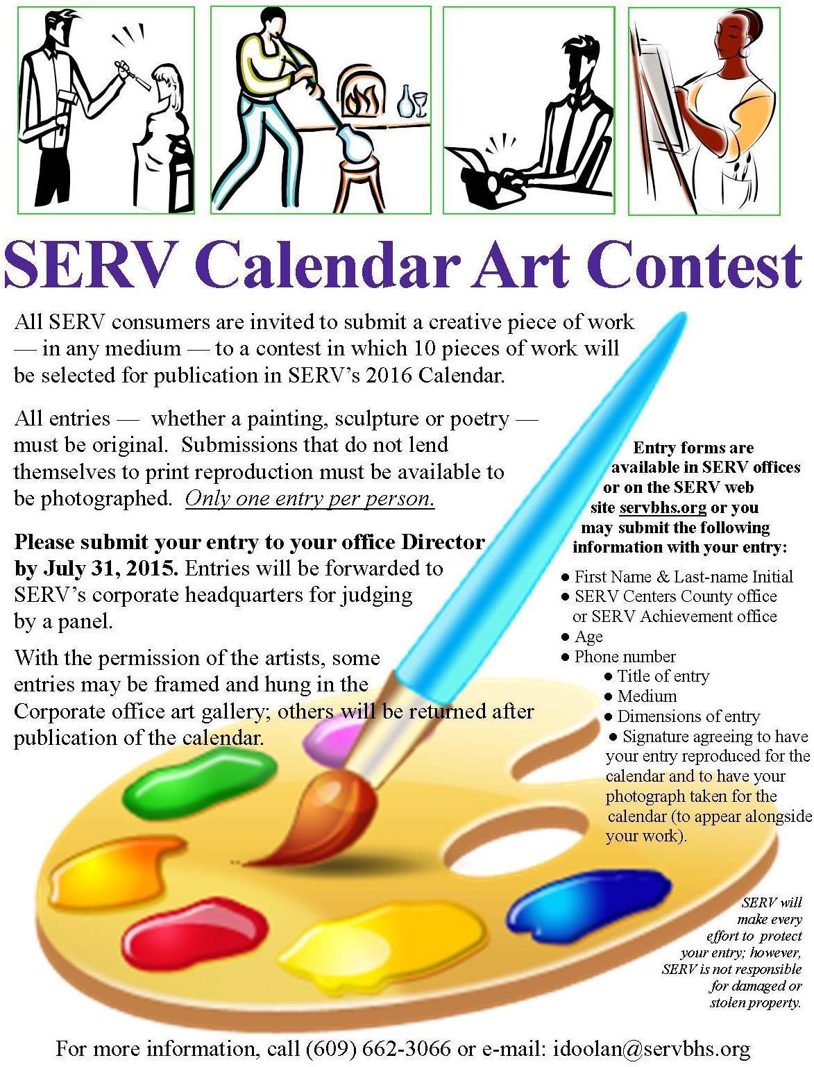 Calendar art contest flier 2015